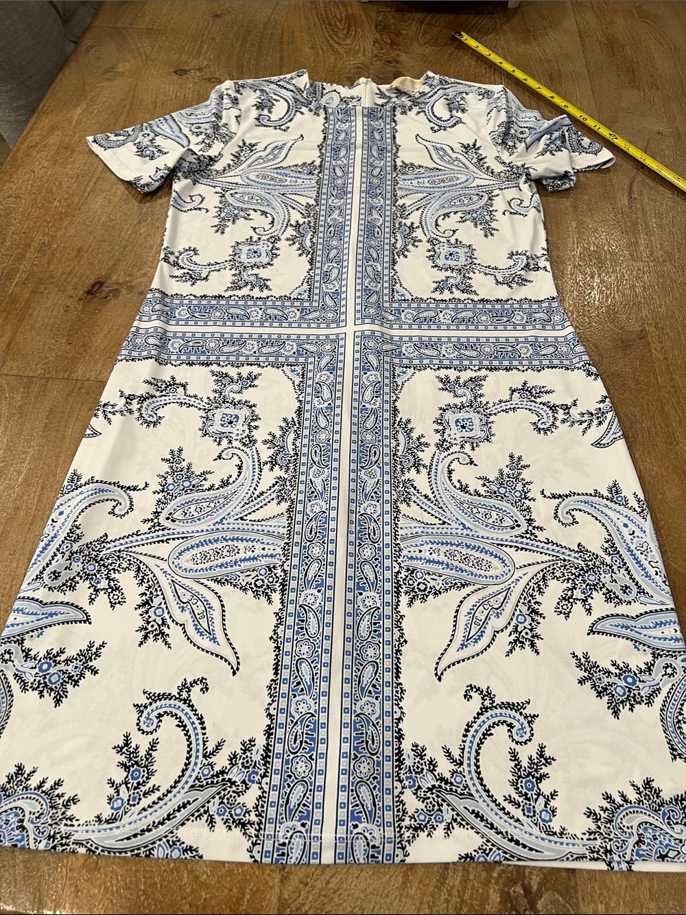 Michael Kors white/ blue Paisley Shift Dress